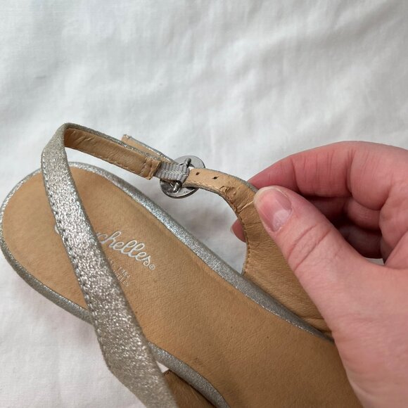 Seychelles Womens metallic silver pointed toe Slingback Flats Size 10 - Picture 7 of 10